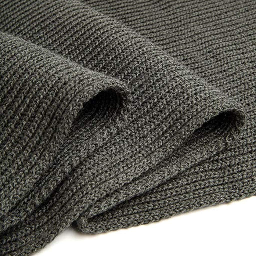 EONPOW Warm Autumn and Winter Scarf, Unisex Pure Color Winter Neck Warm Knitting Yarn Scarf - Image 2